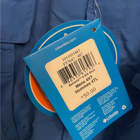 EUC Columbia Men’s 4XT blue omnishade shirt - Picture 3 of 6